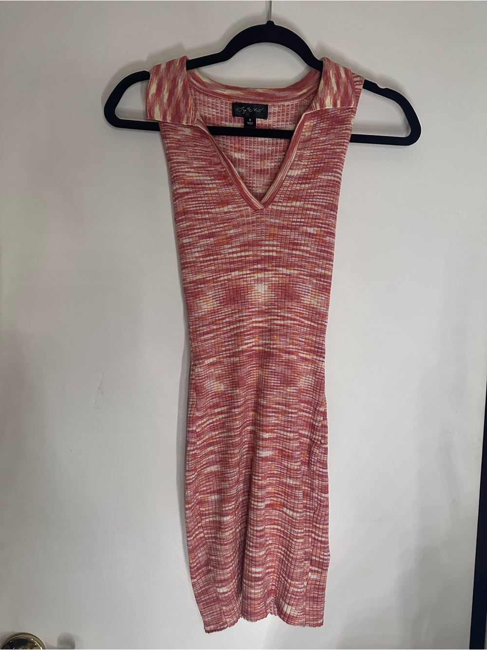 Sleeveless Pink Multicolor Knit Dress